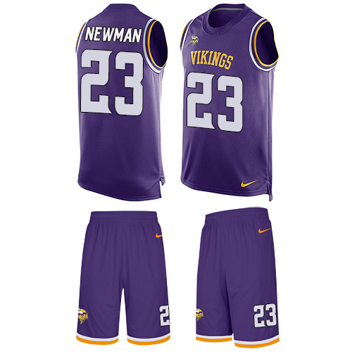 Men's Limited Terence Newman Nike Jersey Purple - #23 Tank Top Suit NFL Minnesota Vikings